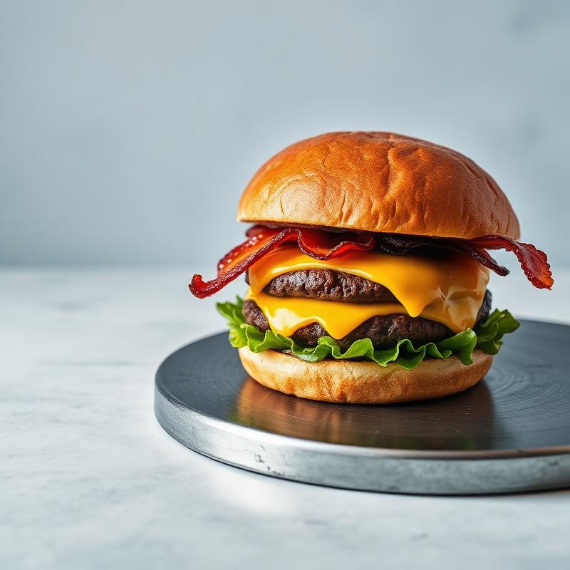 Bacon stack burger met krokante bacon